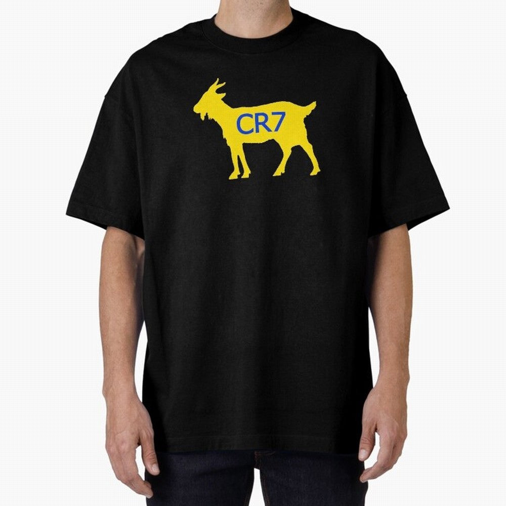 CR7 GOAT Yellow Al Nassr Oversized T-Shirt Show Your Tournament Heart for FIFA World Cup 2026 Centered on Cristiano Ronaldo, Haaland and CR7, England Energy, Supporter Pride, Iconic Celebrations, Legendary Names and Global Match Day Energy; Great