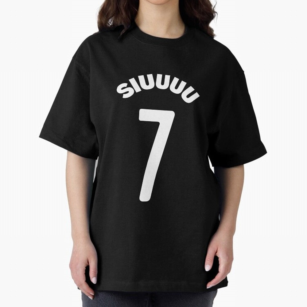 SIUUU Oversized T-Shirt Follow Every Goal of the FIFA World Cup 2026 Journey through Cristiano Ronaldo, Haaland and CR7 Highlights, Portugal, Spain and Germany Pride, Global Supporter Spirit, Legendary Goals, National Colors and Tournament
