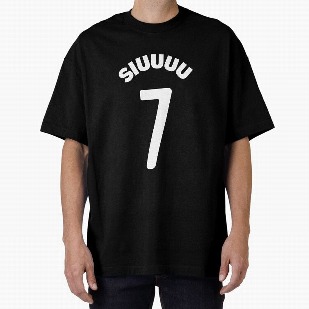 SIUUU Oversized T-Shirt Follow Every Goal of the FIFA World Cup 2026 Journey through Cristiano Ronaldo, Haaland and CR7 Highlights, Portugal, Spain and Germany Pride, Global Supporter Spirit, Legendary Goals, National Colors and Tournament