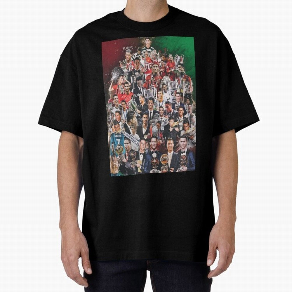 Cristiano Ronaldo (5th Ballon D'Or) Oversized T-Shirt Celebrate Fan Favorites in the FIFA World Cup 2026 Group Stage Journey through Haaland Highlights, Brazil, Portugal and Argentina Pride, Classic Soccer Heritage, Championship Pressure, Fan