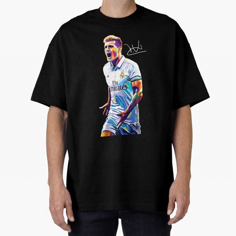 Kroos Footballer Wpap Art Oversized T-Shirt Back the Journey through FIFA World Cup 2026 for Fans of Messi, Neymar and Mbappe and Germany, Bringing Tournament Hype, Historic Matchups, Family Viewing Parties and Global Sports Pride; Perfect for