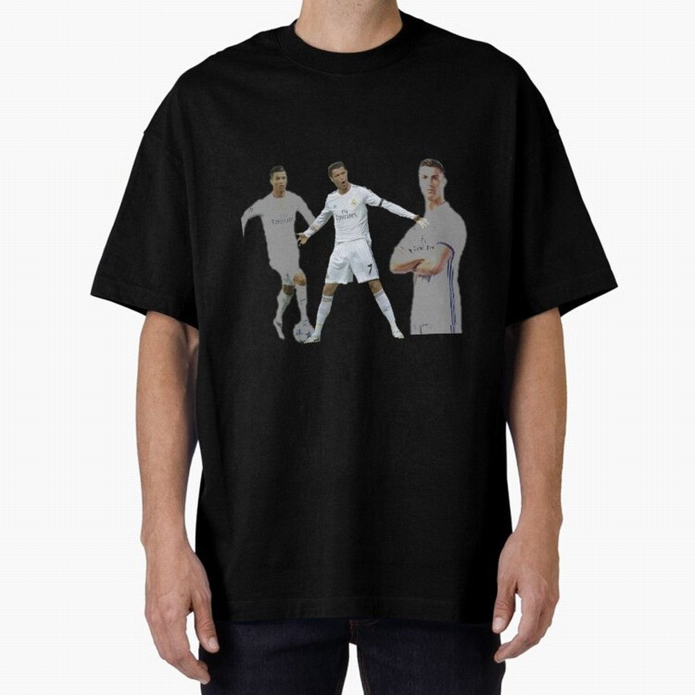 RONALDO Oversized T-Shirt Celebrate Rivalries and Pride in FIFA World Cup 2026 for Fans of Neymar and Portugal, Spain and Germany, Bringing Retro Football Energy, Iconic Rivalries, Trophy Chase Drama and Stadium Atmosphere; Made for Die Hard