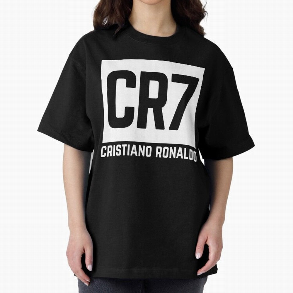 Cristiano Ronaldo white Oversized T-Shirt Celebrate Soccer Greatness during FIFA World Cup 2026 USA Canada Mexico for Fans of Messi, CR7 and Mbappe and Spain and Netherlands, Bringing Retro Football Energy, Iconic Rivalries, Trophy Chase Drama and