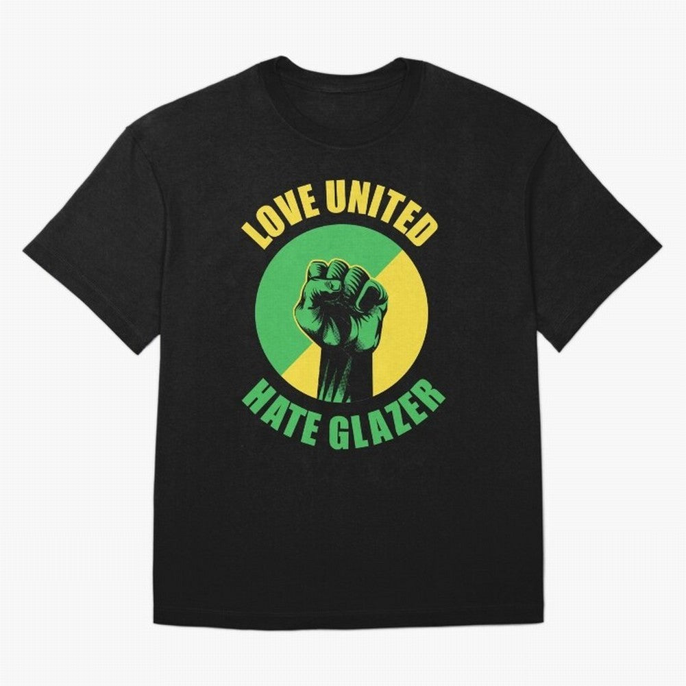 Love United Hate Glazer Oversized T-Shirt Follow Every Goal of FIFA World Cup 2026 Spirit, Capturing Spain, Messi, CR7 and Mbappe, Football Passion, Legendary Performances, Festival Vibes and Supporter Community; Ideal for Passionate Fans Who Love