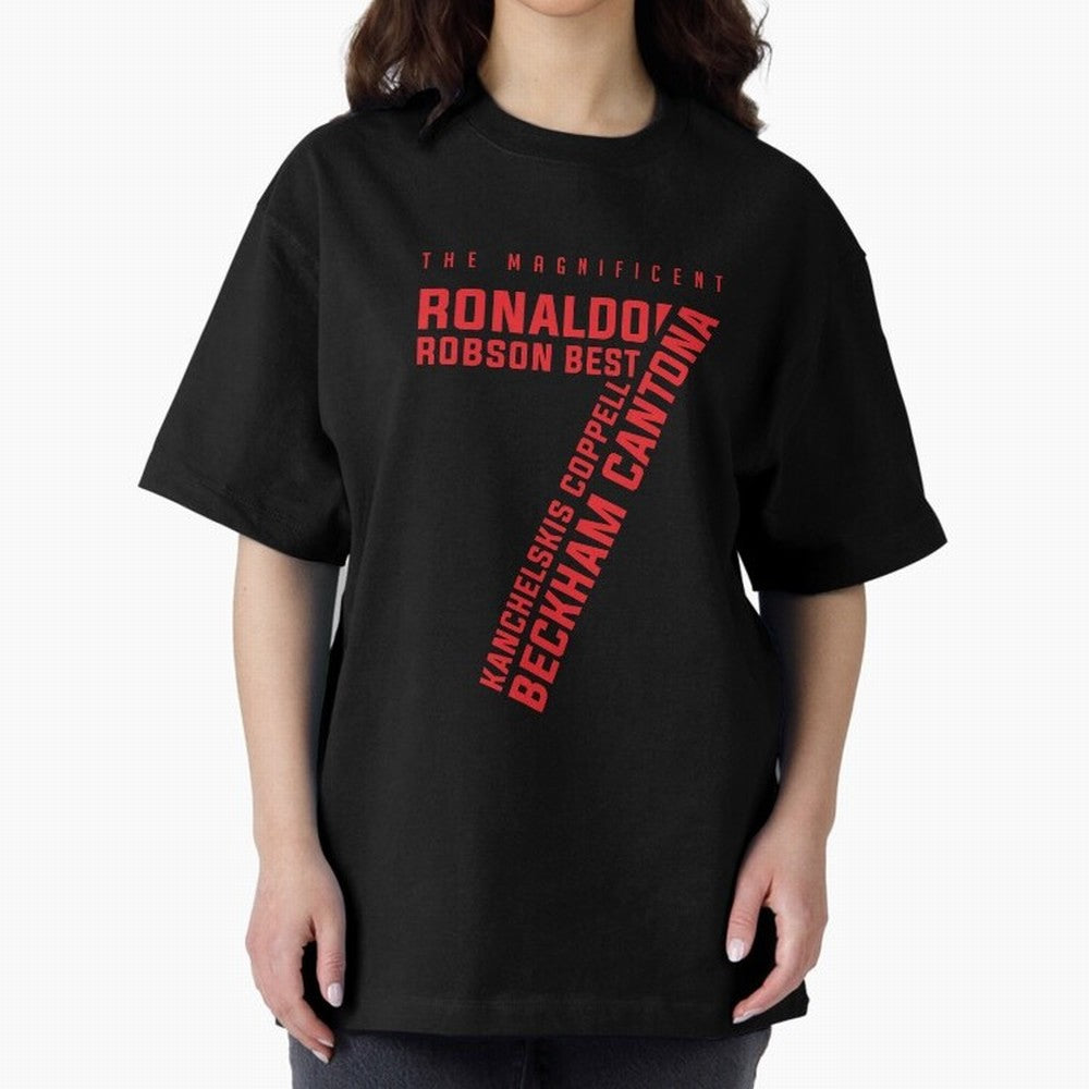 The Magnificent Seven - Man Utd Oversized T-Shirt Upgrade Match Day Hype around FIFA World Cup 2026, Mbappe, England and Germany, Stadium Chants, National Pride, Trophy Dreams and Unforgettable Football Memories; Built for Supporters Chasing Trophy