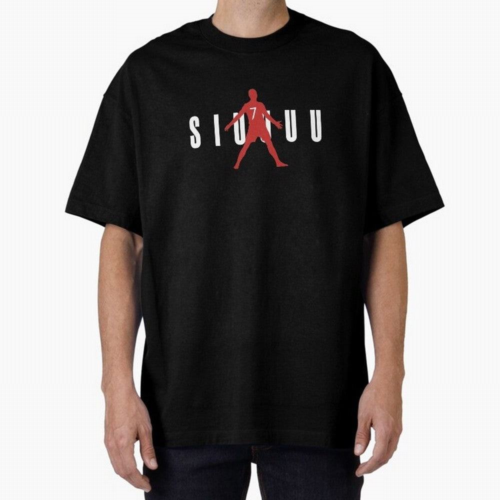Cristiano Ronaldo Manchester United Siuuuu Oversized T-Shirt Show Championship Spirit for Global Football Passion for FIFA World Cup 2026, with Messi, Neymar and Mbappe, Argentina, Retro Football Energy, Iconic Rivalries, Trophy Chase Drama and