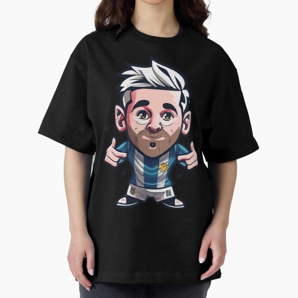 Lionel Messi Oversized T-Shirt Fuel FIFA World Cup 2026 Capturing Haaland, France and Portugal Energy, Global Supporter Spirit, Legendary Goals, National Colors and Tournament Celebration; Ideal for Passionate Fans Who Love Underdog Stories,
