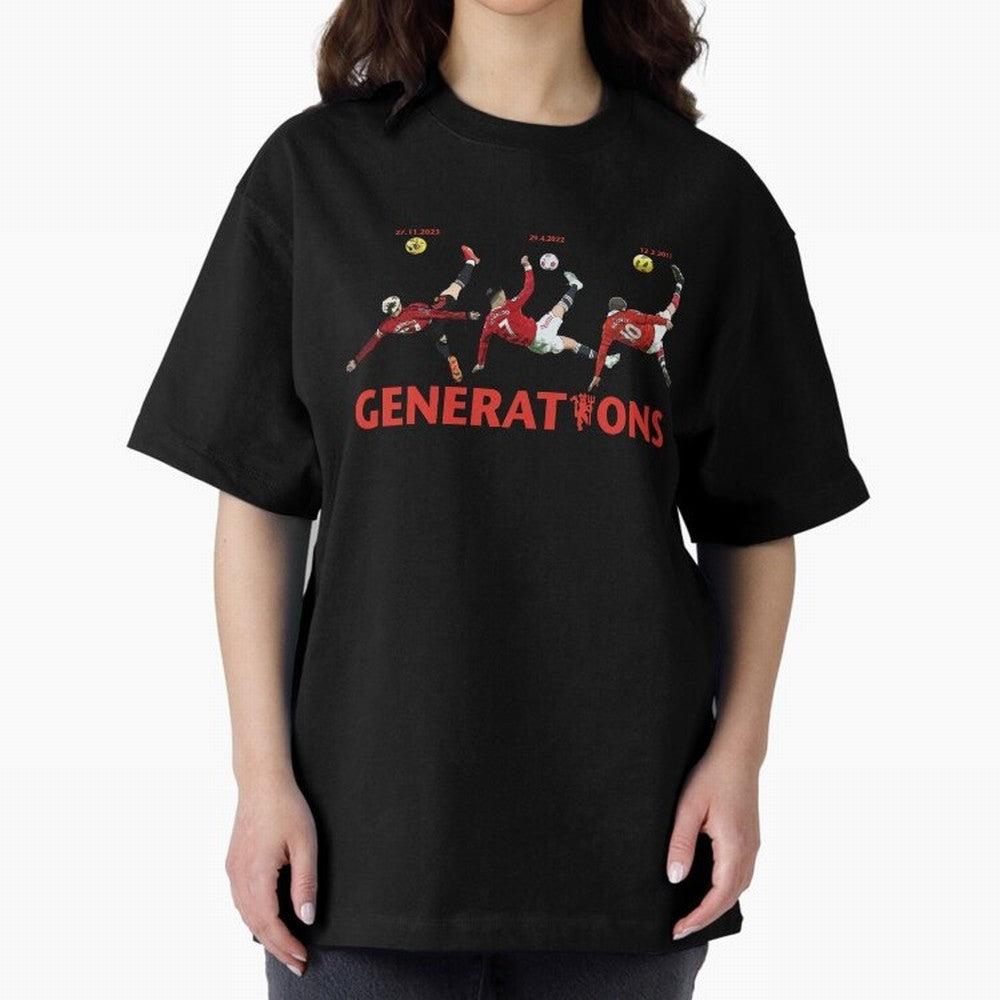Generations of Manchester United Oversized T-Shirt Celebrate Unforgettable Nights in Match Day Hype around FIFA World Cup 2026 Group Stage, Neymar, Netherlands, Global Supporter Spirit, Legendary Goals, National Colors and Tournament Celebration;