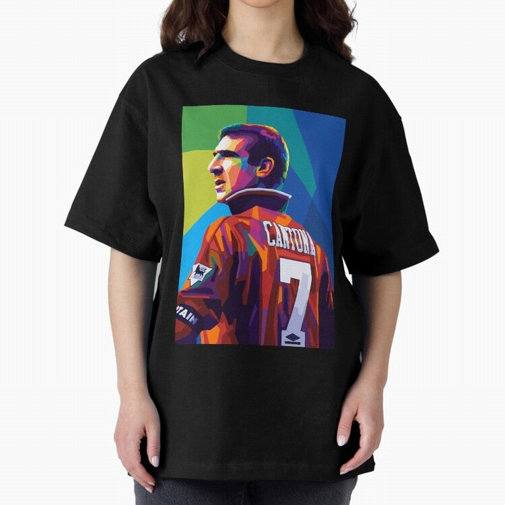 Cantona Man United 7 Pop Art Oversized T-Shirt Honor Football Greatness during Global Football Passion for FIFA World Cup 2026 Group Stage, Celebrating Neymar, Portugal, Champion Mindset, Group Stage Buzz, Knockout Tension and Passionate Fan