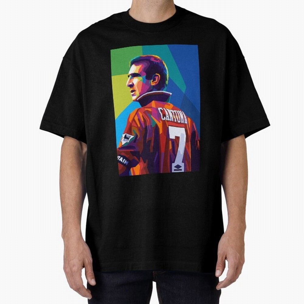 Cantona Man United 7 Pop Art Oversized T-Shirt Honor Football Greatness during Global Football Passion for FIFA World Cup 2026 Group Stage, Celebrating Neymar, Portugal, Champion Mindset, Group Stage Buzz, Knockout Tension and Passionate Fan