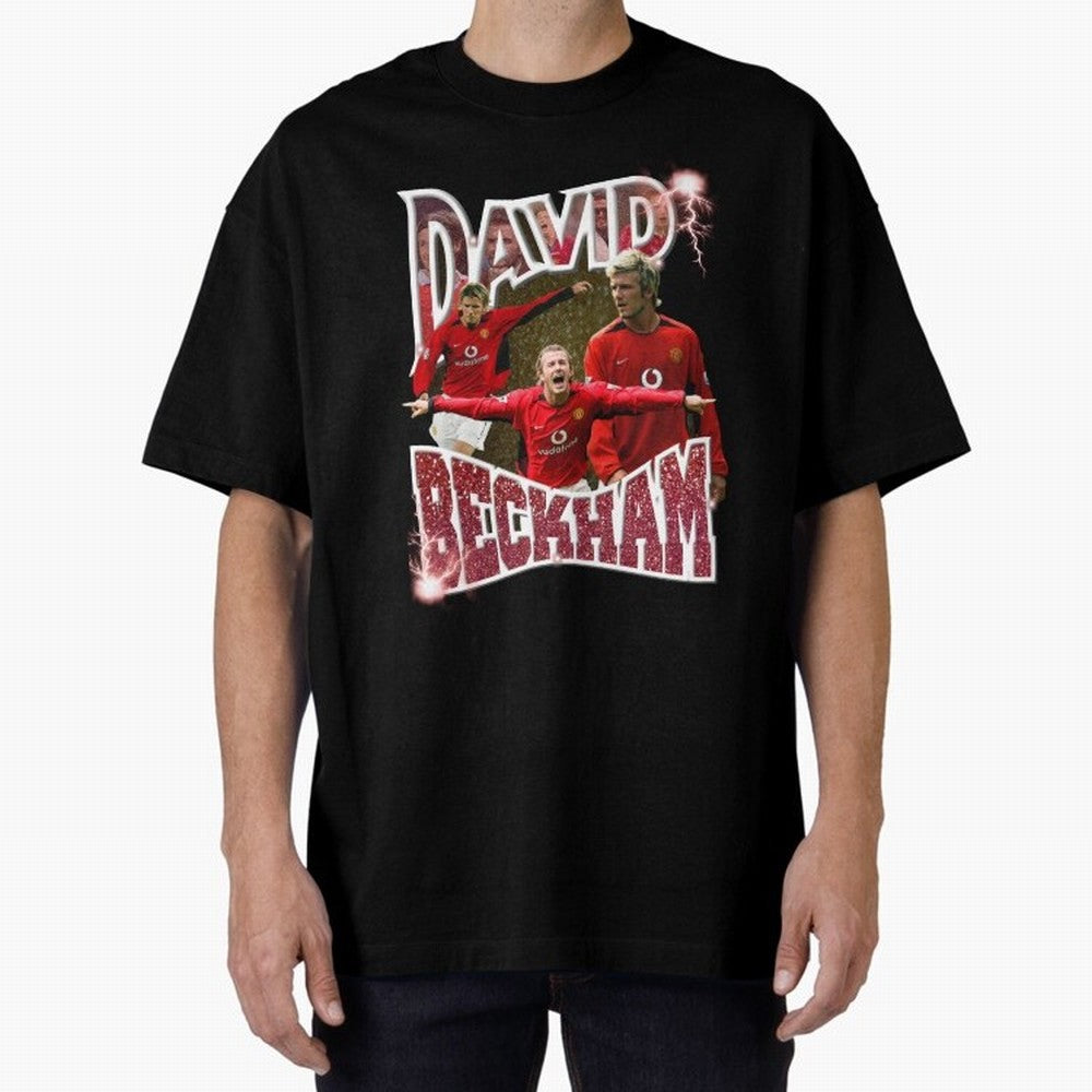 David Beckham Graphic Tee Oversized T-Shirt Celebrate Unforgettable Nights in Global Football Passion for FIFA World Cup 2026 Group Stage, Filled with Messi, CR7 and Mbappe, Argentina and Brazil, Football History, Final Match Energy, Crowd Noise