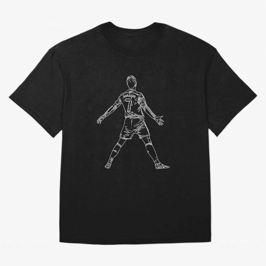CR7 Cristiano Ronaldo Signature Celebration Siuuuuu Line Art White Oversized T-Shirt Show Your Love for FIFA World Cup 2026 Group Stage Spirit, Built around Argentina, Neymar, Haaland and Cristiano Ronaldo, Global Supporter Spirit, Legendary Goals,