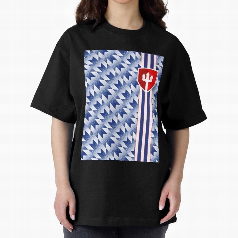 Manchester United 94 Away Jersey Pattern Oversized T-Shirt Celebrate Global Football Passion for FIFA World Cup 2026 USA Canada Mexico, Connected to Messi, England, France and Netherlands, Fan Favorite Moments, National Team Passion, Big Match