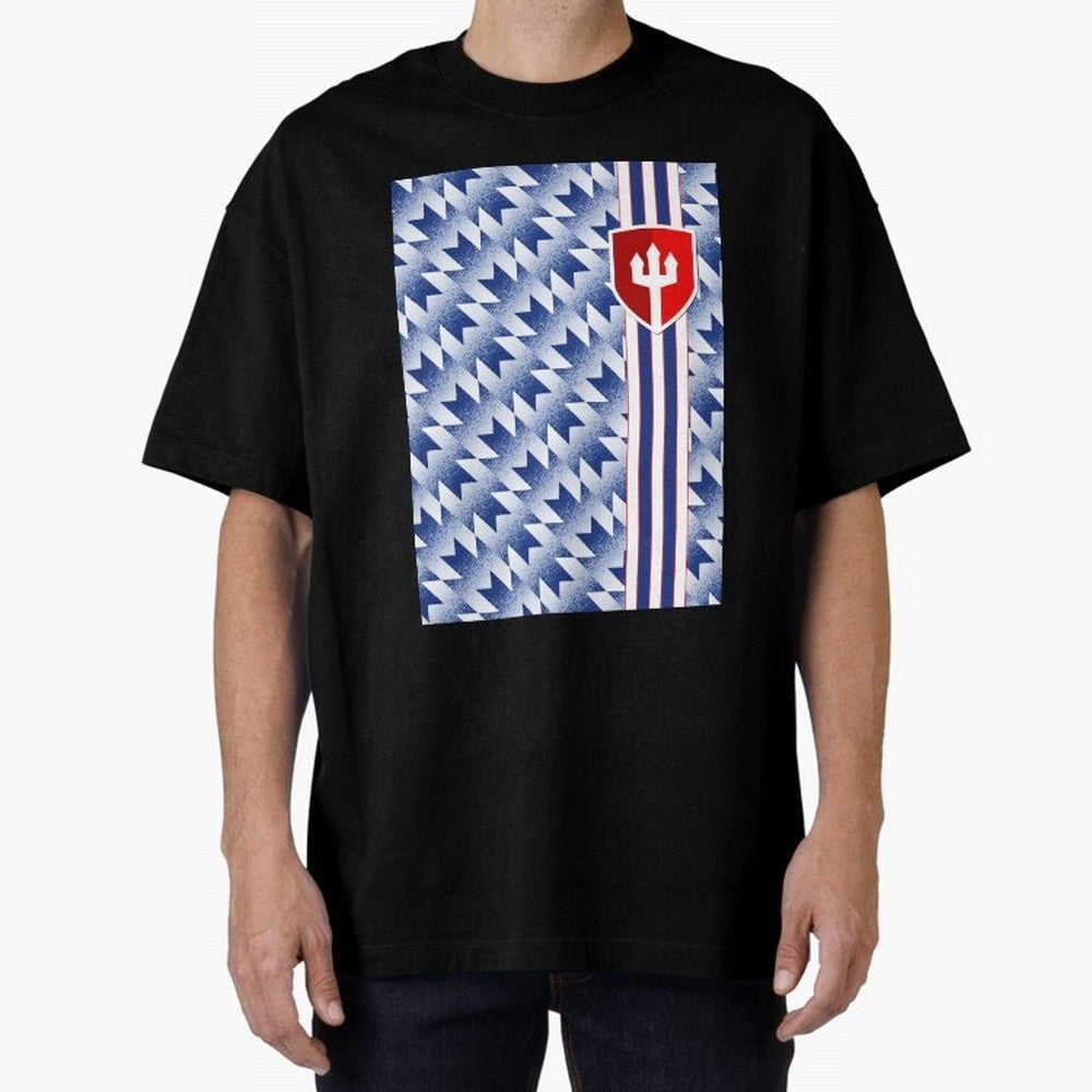 Manchester United 94 Away Jersey Pattern Oversized T-Shirt Celebrate Global Football Passion for FIFA World Cup 2026 USA Canada Mexico, Connected to Messi, England, France and Netherlands, Fan Favorite Moments, National Team Passion, Big Match