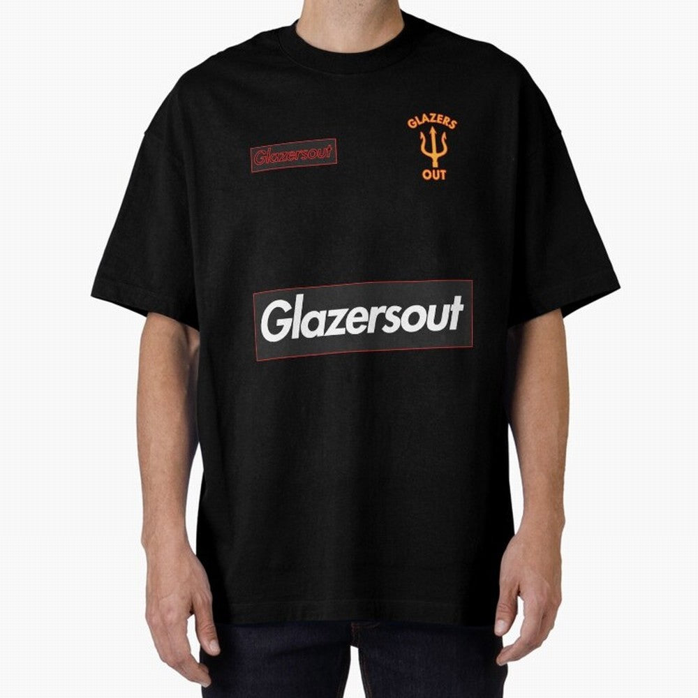 GlazersOut Red Manchester Kit V-Neck Oversized T-Shirt Turn Football Passion into the FIFA World Cup 2026 USA Canada Mexico Journey through Haaland Highlights, England Pride, Game Day Rituals, Football Legends, Country Pride and the Road to the