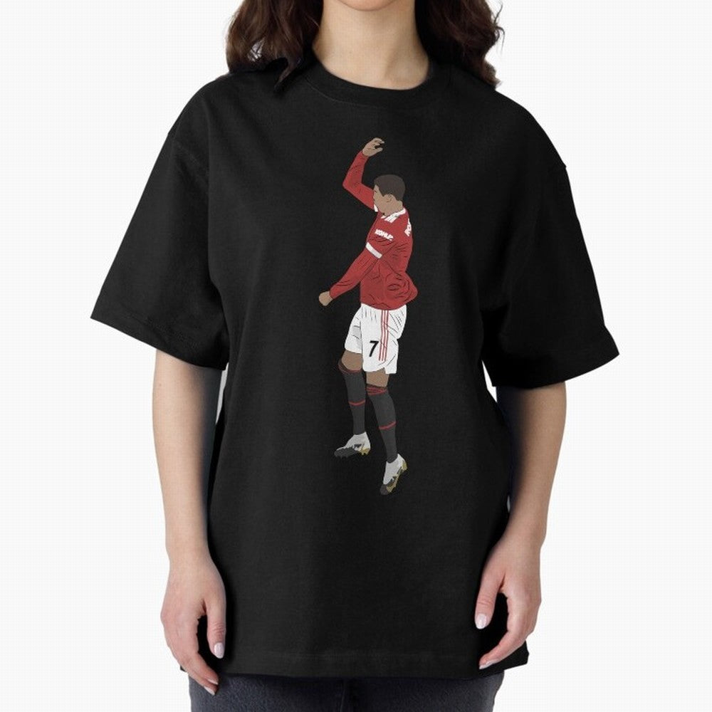 Cristiano Ronaldo Pirouette Siuuuu Goal Celebration Oversized T-Shirt Celebrate Classic Football Spirit in Global Football Passion for FIFA World Cup 2026 USA Canada Mexico, Connected to Cristiano Ronaldo, Haaland and CR7, Spain and Netherlands,