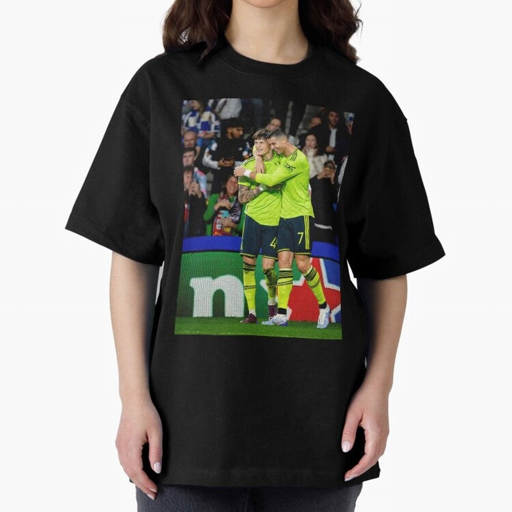 Cristiano Ronaldo And Garnacho ,Ronaldo Gifts,Ronaldo Cover,Ronaldo Prints Oversized T-Shirt Bring World Football Passion into FIFA World Cup 2026 Group Stage Centered on Cristiano Ronaldo, Portugal, Spain and Germany Energy, Championship Spirit,