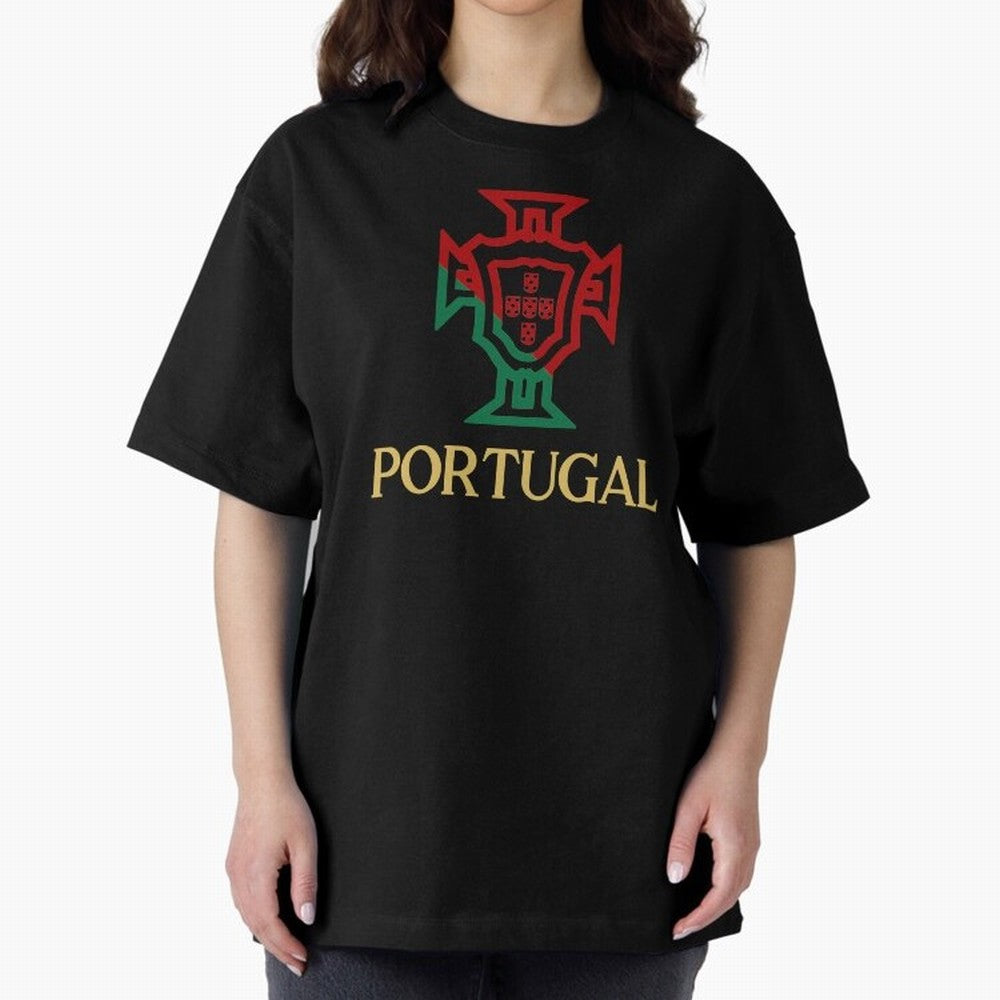 Portugal Tuga D Gold Oversized T-Shirt Bring Stadium Energy to FIFA World Cup 2026 Group Stage Spirit, with France, Neymar, Classic Soccer Heritage, Championship Pressure, Fan Loyalty and International Pride; Created for Match Day Parties, Soccer