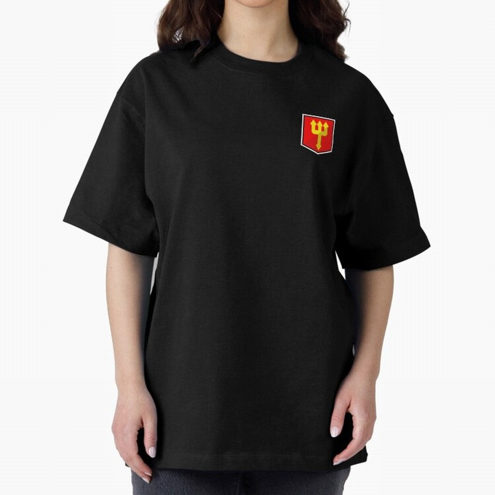 Simple Badge Design Manchester United - The Red Devils Trident Oversized T-Shirt Refresh Global Football Passion for FIFA World Cup 2026 USA Canada Mexico, Made for Messi, CR7 and Mbappe, Brazil, Champion Mindset, Group Stage Buzz, Knockout Tension