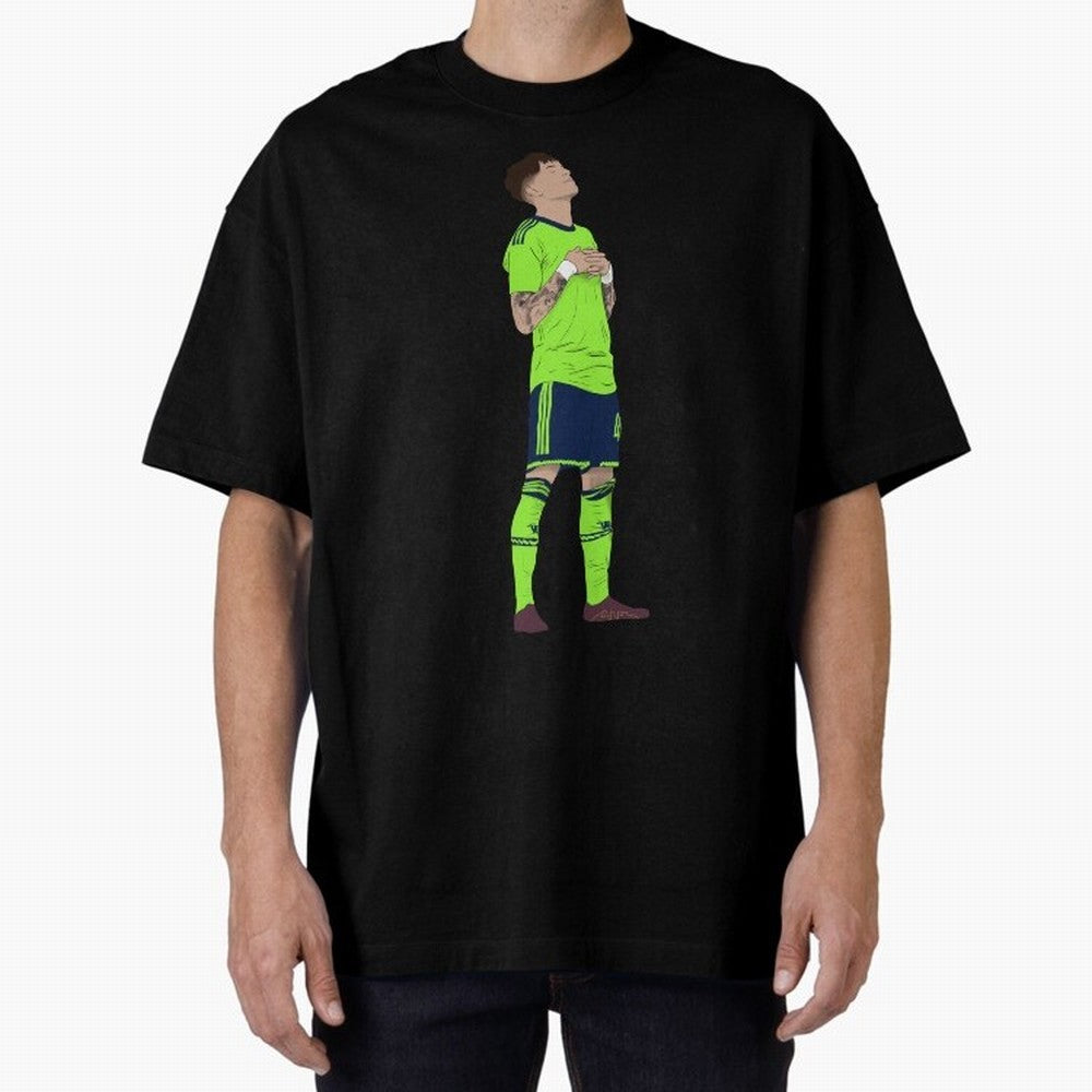 Alejandro Garnacho Ronaldo Peace Goal Celebration Oversized T-Shirt Step into Match Day Hype around FIFA World Cup 2026, Cristiano Ronaldo, France and Portugal, Tournament Hype, Historic Matchups, Family Viewing Parties and Global Sports Pride;