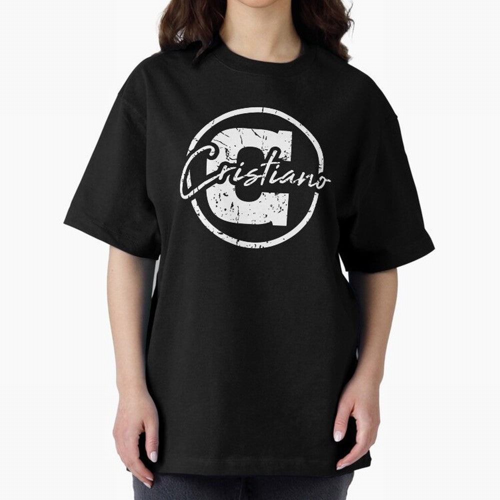 Cristiano Emblem Oversized T-Shirt Support Iconic Players in Global Football Passion for FIFA World Cup 2026 Group Stage, Capturing CR7 and Messi, Spain and Netherlands, Football Passion, Legendary Performances, Festival Vibes and Supporter