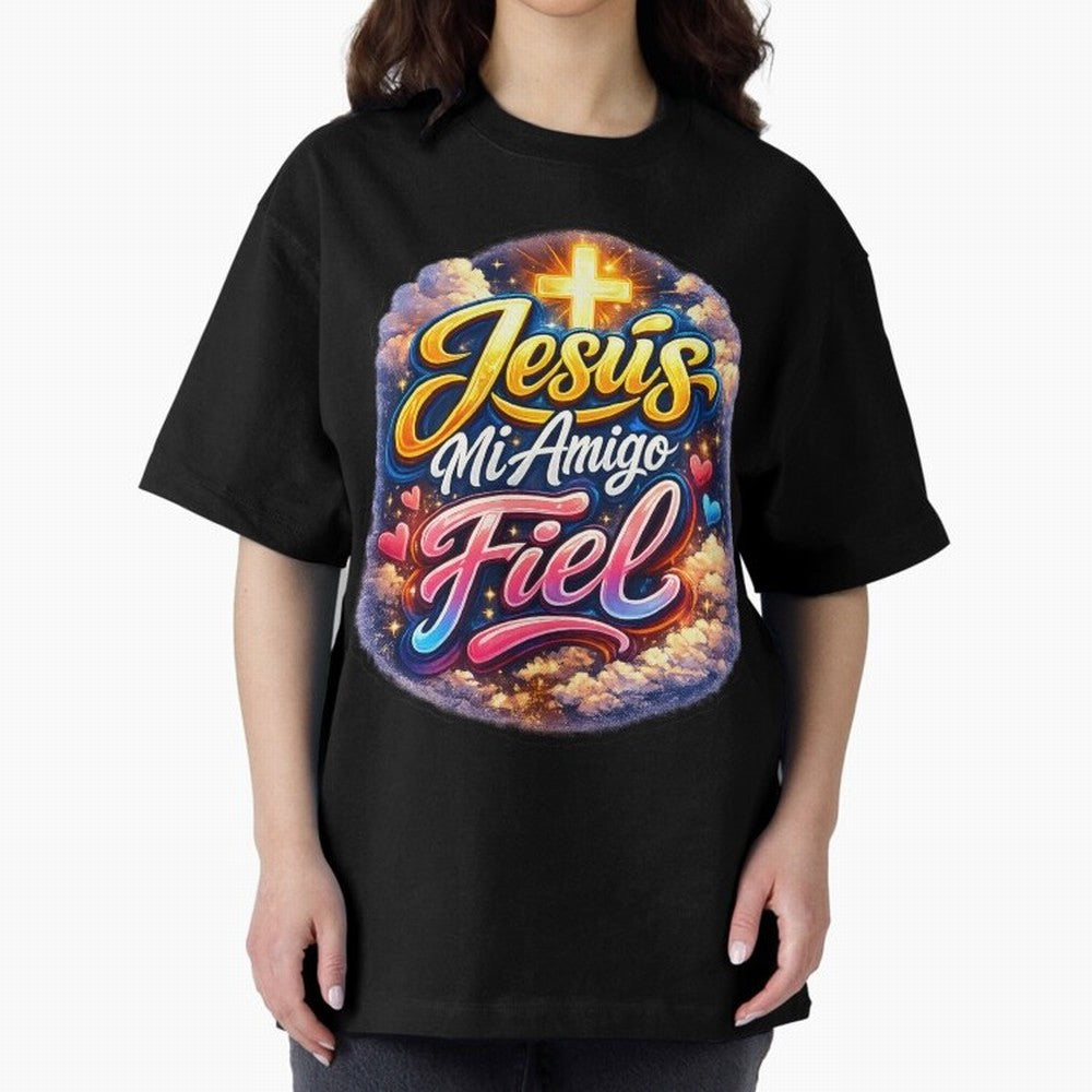 Jesus my faithful friend Oversized T-Shirt Support the FIFA World Cup 2026 Group Stage Journey through Messi and Cristiano Ronaldo Highlights, Brazil Pride, Supporter Pride, Iconic Celebrations, Legendary Names and Global Match Day Energy; Perfect