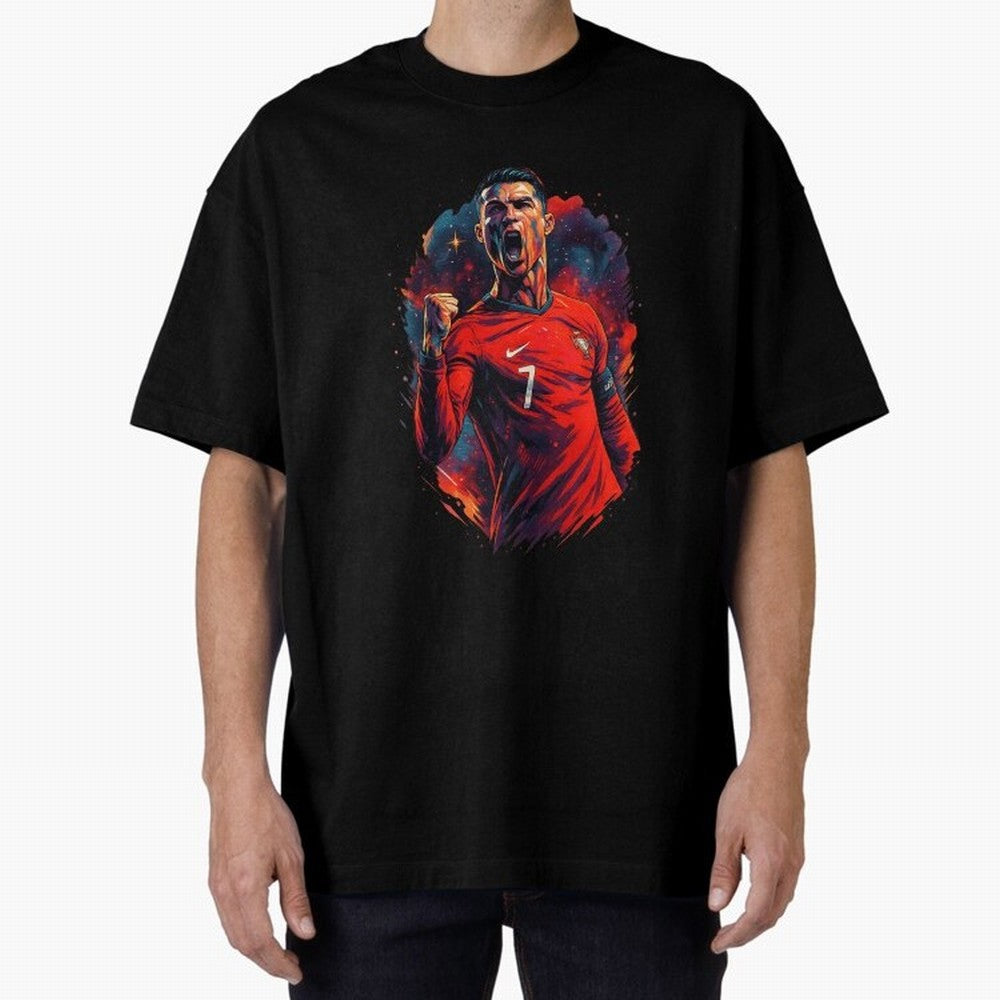 cr7 the legend Oversized T-Shirt Celebrate Supporters United by FIFA World Cup 2026 USA Canada Mexico with Neymar, Argentina and Brazil Energy, Championship Spirit, Famous Goals, Roaring Crowds and International Football Unity; Ideal for Passionate