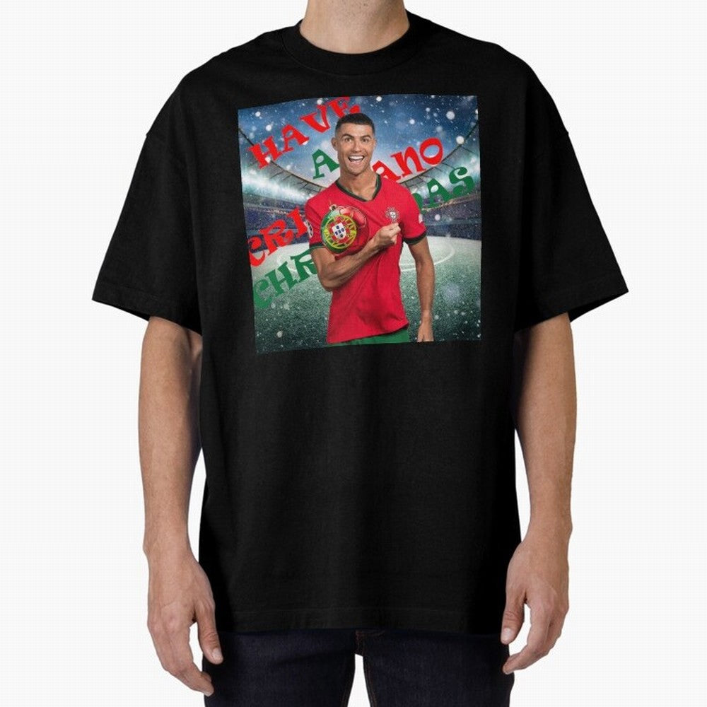 Have a Cristiano Christmas Oversized T-Shirt Upgrade Match Day Hype around FIFA World Cup 2026 Group Stage, CR7, Portugal, Classic Soccer Heritage, Championship Pressure, Fan Loyalty and International Pride; Perfect for Supporters Who Want Bold