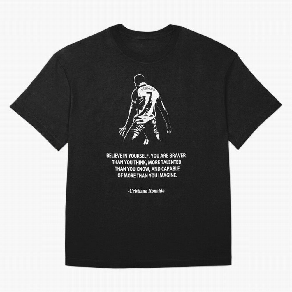 Cristiano Ronaldo Quotes Oversized T-Shirt Fuel FIFA World Cup 2026 Spirit, with Netherlands, Haaland and Mbappe, Supporter Pride, Iconic Celebrations, Legendary Names and Global Match Day Energy; Ideal for Football Dads, Football Moms, Friends,