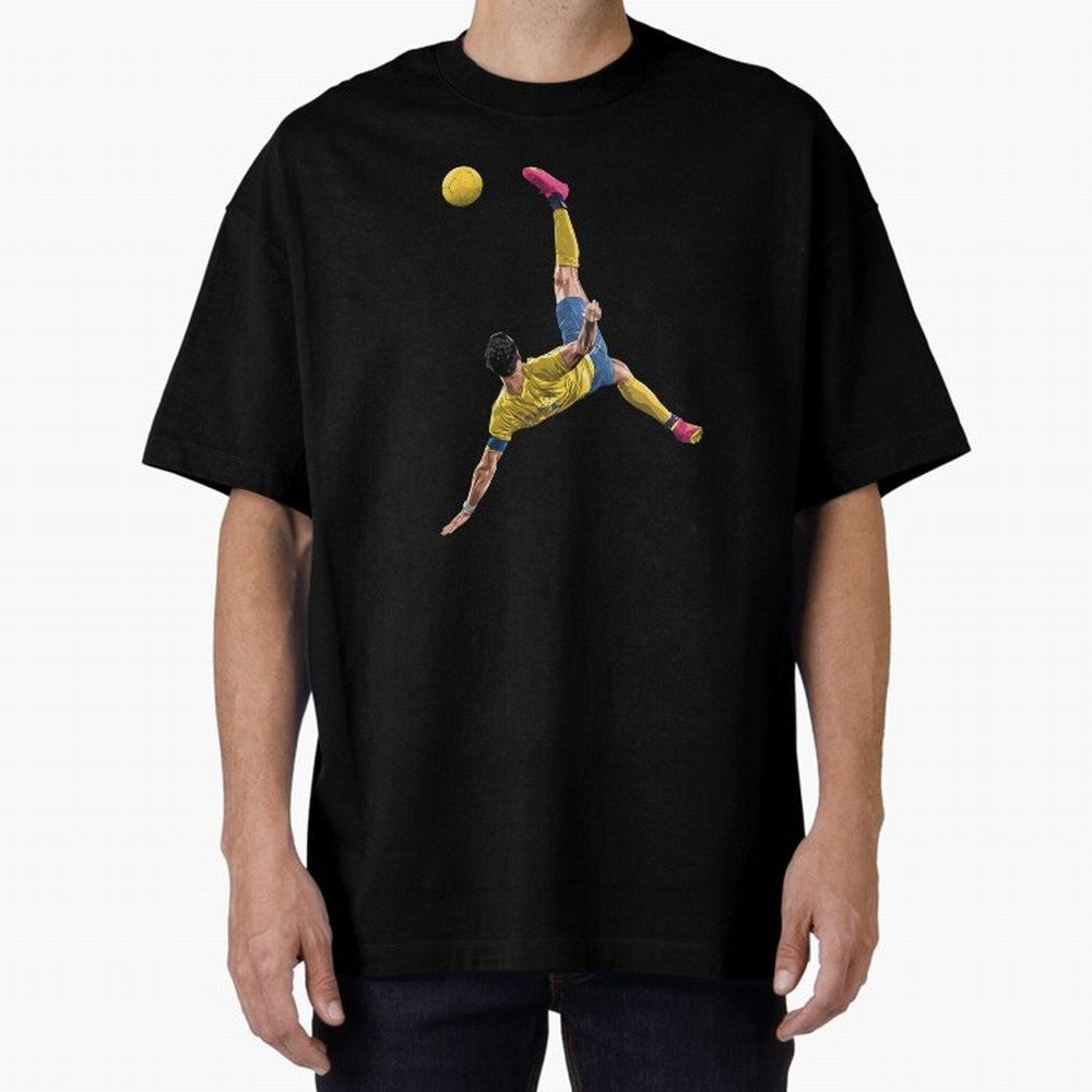 overheadkick bycyle shoot Oversized T-Shirt Stand with Match Day Hype around FIFA World Cup 2026 Group Stage, Neymar, Haaland and Cristiano Ronaldo, France and Portugal, Match Day Excitement, Supporter Culture, Golden Goals and Global Football