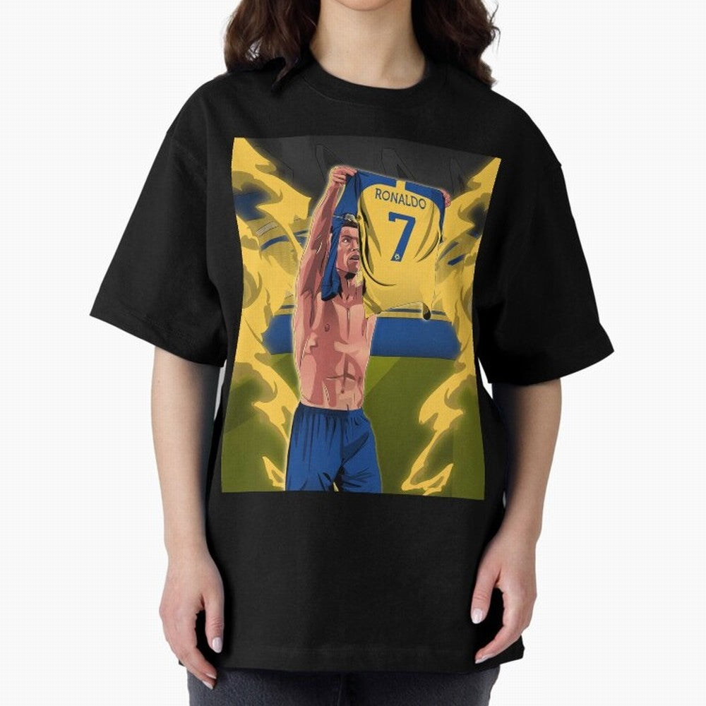 aksi copot kaos selebrasi Oversized T-Shirt Celebrate the Stars of FIFA World Cup 2026 Group Stage Spirit, Highlighting England, France and Netherlands, Messi and Cristiano Ronaldo, Vintage Soccer Flavor, Modern Football Stars, National Flags and