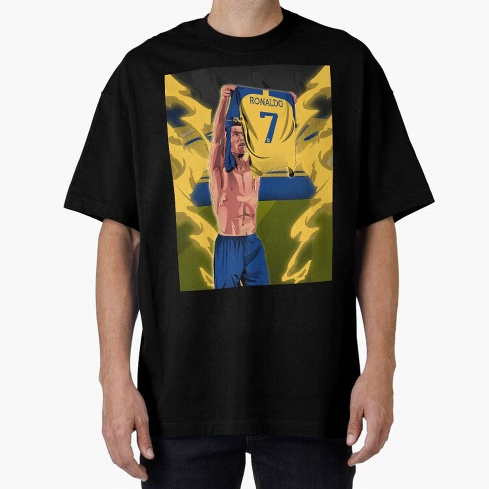 aksi copot kaos selebrasi Oversized T-Shirt Celebrate the Stars of FIFA World Cup 2026 Group Stage Spirit, Highlighting England, France and Netherlands, Messi and Cristiano Ronaldo, Vintage Soccer Flavor, Modern Football Stars, National Flags and