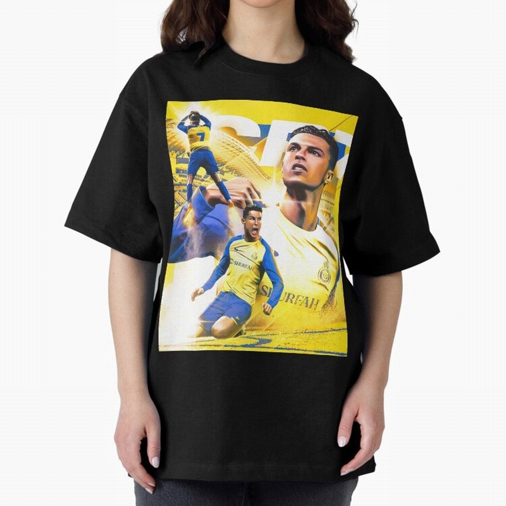 Cr7 Al Nassr Oversized T-Shirt Join the Global Buzz around Match Day Hype around FIFA World Cup 2026, Messi and Cristiano Ronaldo, England, France and Netherlands, Retro Football Energy, Iconic Rivalries, Trophy Chase Drama and Stadium Atmosphere;