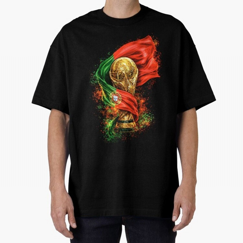 Portugal Football National Pride Oversized T-Shirt Represent Global Football Passion for FIFA World Cup 2026 Group Stage, Centered on Haaland, Portugal, Tournament Hype, Historic Matchups, Family Viewing Parties and Global Sports Pride; Ideal for