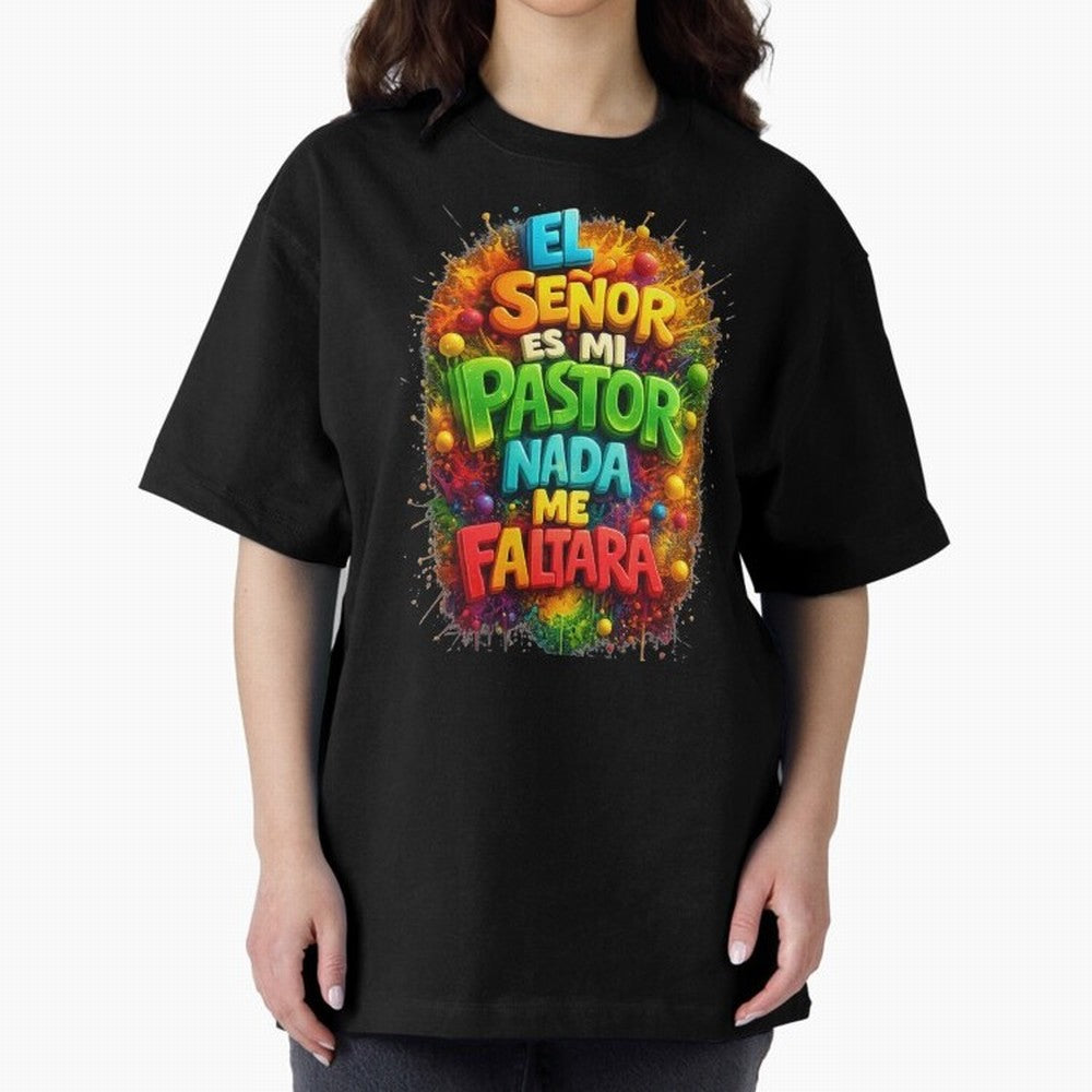Modern 3D Psalm 23 Spanish Christian Art - El Se?or es mi Pastor Oversized T-Shirt Remember FIFA World Cup 2026 Highlighting CR7, Portugal Energy, Worldwide Fan Energy, Dramatic Goals, Stadium Lights and Championship Celebrations; Made for