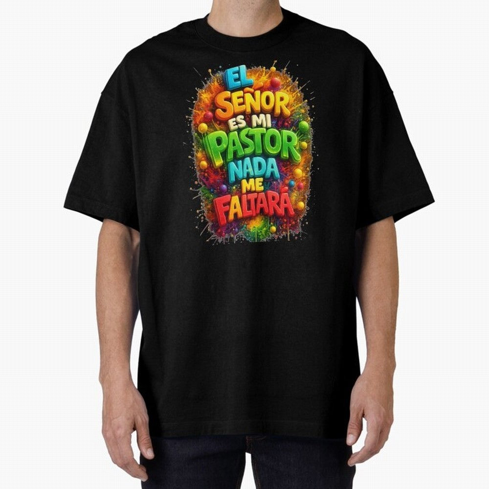 Modern 3D Psalm 23 Spanish Christian Art - El Se?or es mi Pastor Oversized T-Shirt Remember FIFA World Cup 2026 Highlighting CR7, Portugal Energy, Worldwide Fan Energy, Dramatic Goals, Stadium Lights and Championship Celebrations; Made for