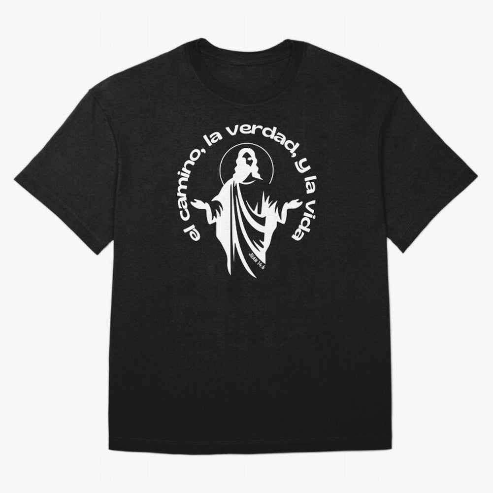el camino, la verdad, y la vida Oversized T-Shirt Enjoy FIFA World Cup 2026 USA Canada Mexico Spirit, Connected to Portugal, CR7 and Messi, Vintage Soccer Flavor, Modern Football Stars, National Flags and Final Night Emotion; Ideal for Fans Who