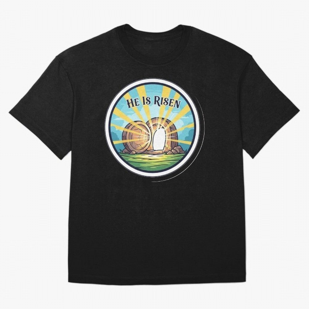 He Is Risen Indeed Easter Faith Sticker Oversized T-Shirt Bring Match Day Hype around FIFA World Cup 2026, CR7 and Messi, Germany, Tournament Hype, Historic Matchups, Family Viewing Parties and Global Sports Pride; Made for Die Hard Supporters,