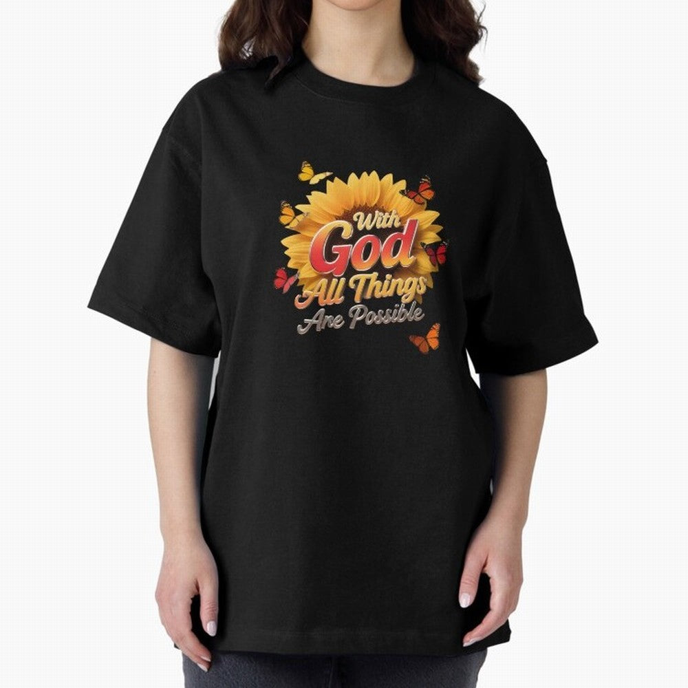 With God all things Are possible T shirt Oversized T-Shirt Wear the Spirit of Global Football Passion for FIFA World Cup 2026, Made for Neymar, Portugal, Worldwide Fan Energy, Dramatic Goals, Stadium Lights and Championship Celebrations; Built for