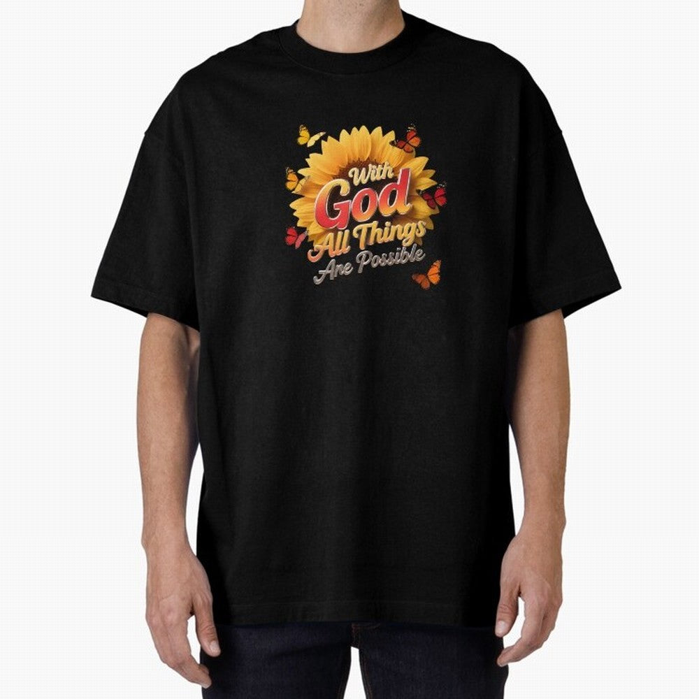 With God all things Are possible T shirt Oversized T-Shirt Wear the Spirit of Global Football Passion for FIFA World Cup 2026, Made for Neymar, Portugal, Worldwide Fan Energy, Dramatic Goals, Stadium Lights and Championship Celebrations; Built for
