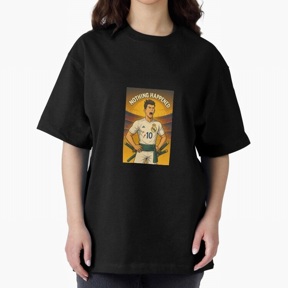 Cristiano Zoro Nothing Happened Oversized T-Shirt Show Support during FIFA World Cup 2026 Group Stage for Fans of Mbappe and Neymar and England, France and Netherlands, Bringing Supporter Pride, Iconic Celebrations, Legendary Names and Global Match