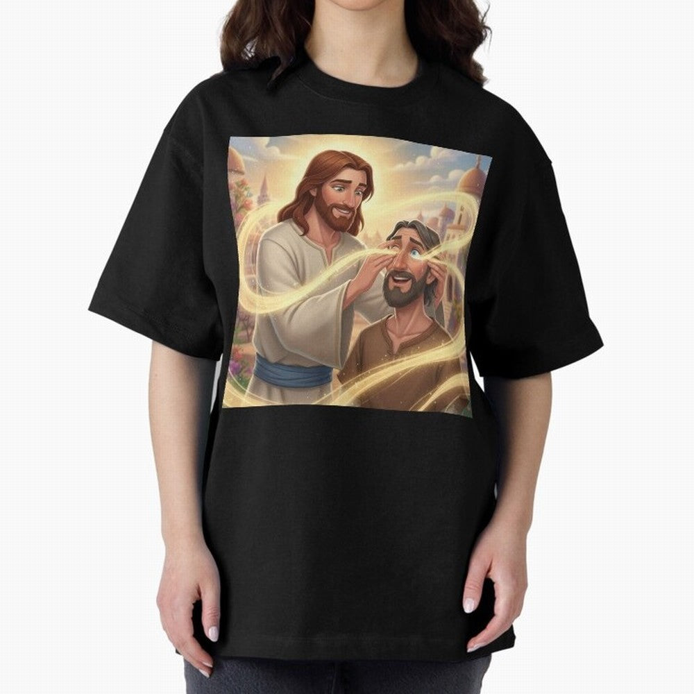 Jesus cure the blind Oversized T-Shirt Fuel the FIFA World Cup 2026 Journey through Neymar Highlights, Brazil, Portugal and Argentina Pride, Sports Nostalgia, International Competition, Famous Players and Unforgettable Victories; Made for
