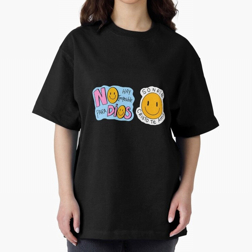 No Hay Imposibles Para Dios Sonrie Cristo Te Ama Oversized T-Shirt Celebrate Classic Football Spirit in Global Football Passion for FIFA World Cup 2026 Group Stage, Built around CR7 and Messi, France, Football Festival Excitement, Trophy Ambitions,
