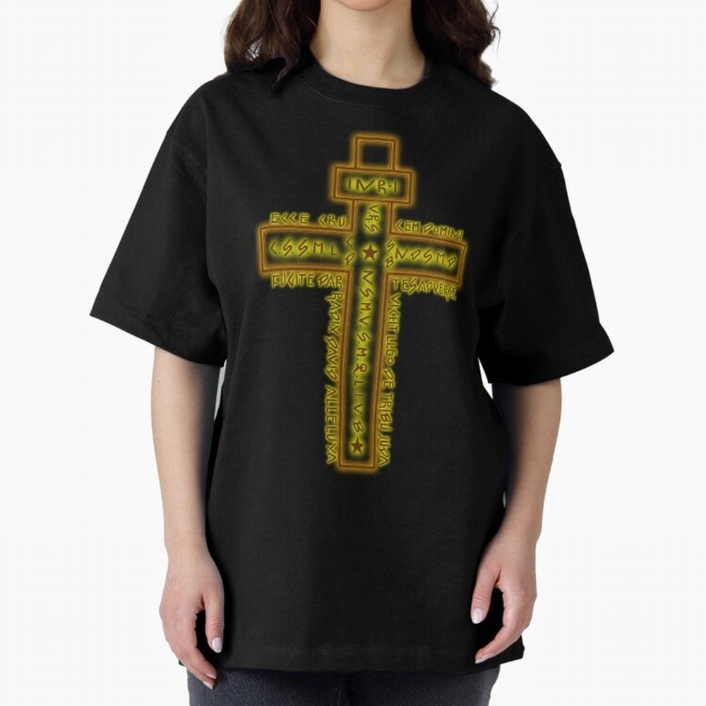Cruz del Santo Padre Benito Color Oversized T-Shirt Celebrate Football Heritage in FIFA World Cup 2026 Group Stage for Fans of Cristiano Ronaldo, Haaland and CR7 and Argentina, France and Brazil, Bringing Championship Spirit, Famous Goals, Roaring