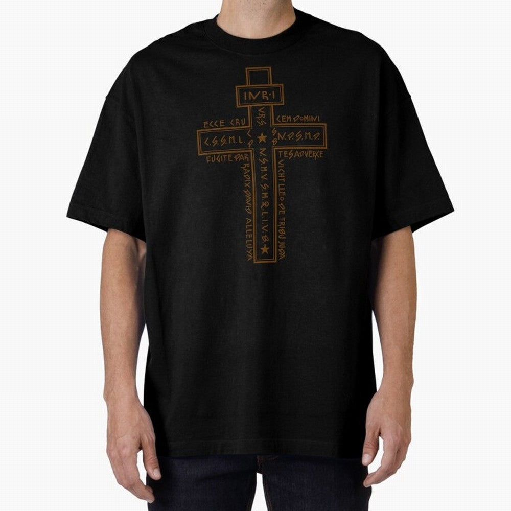 Cruz del Santo Padre Benito 2 Oversized T-Shirt Make Every Match About FIFA World Cup 2026 Group Stage Spirit, Filled with Brazil, Messi, Fan Favorite Moments, National Team Passion, Big Match Drama and Soccer History; Ideal for Fans Who Follow
