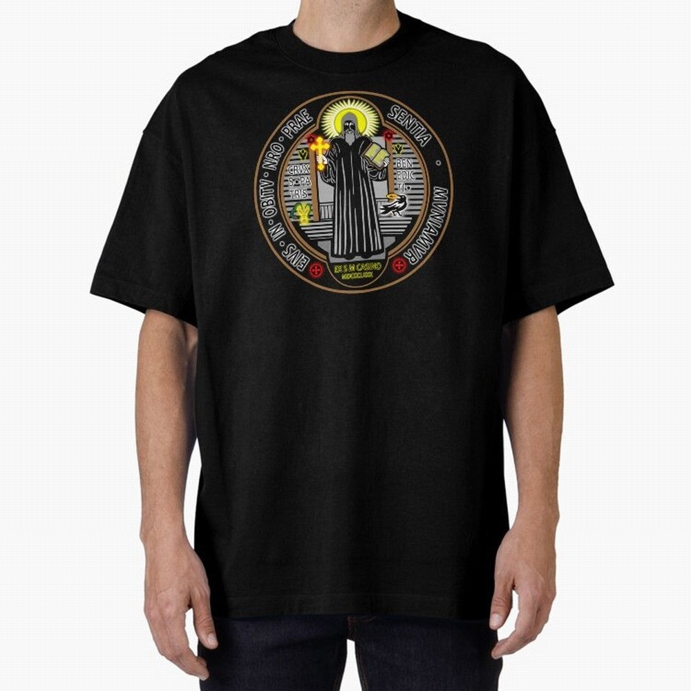 Medalla de San Benito Color Frontal Oversized T-Shirt Follow the FIFA World Cup 2026 USA Canada Mexico Journey through Cristiano Ronaldo, Haaland and CR7 Highlights, Spain and Netherlands Pride, Champion Mindset, Group Stage Buzz, Knockout Tension