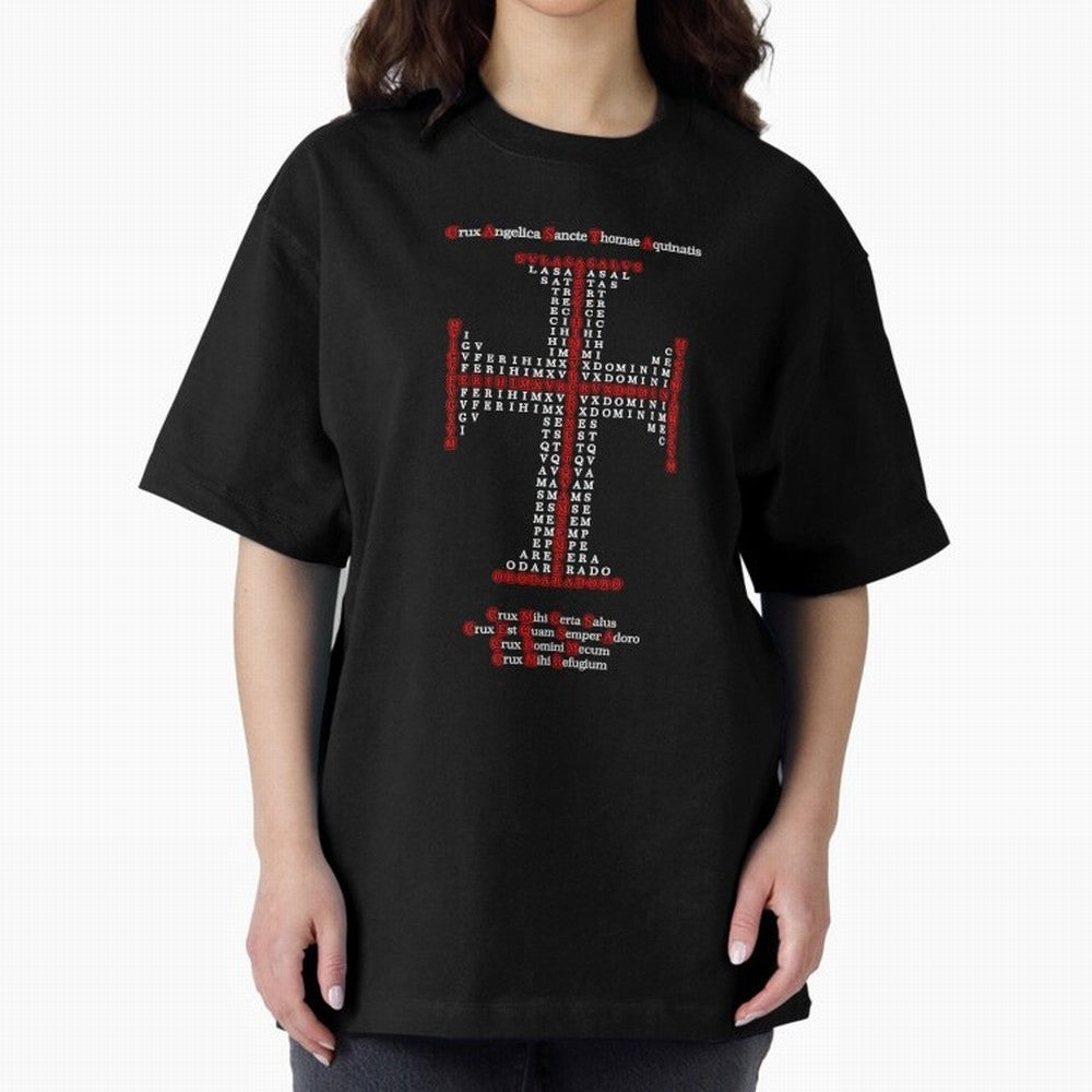 Cruz Ang¨¦lica de Santo Tom¨¢s de Aquino Red n White Oversized T-Shirt Carry the Dream of Match Day Hype around FIFA World Cup 2026 Group Stage, Neymar, Germany, Football Festival Excitement, Trophy Ambitions, Country Rivalries and Star Player