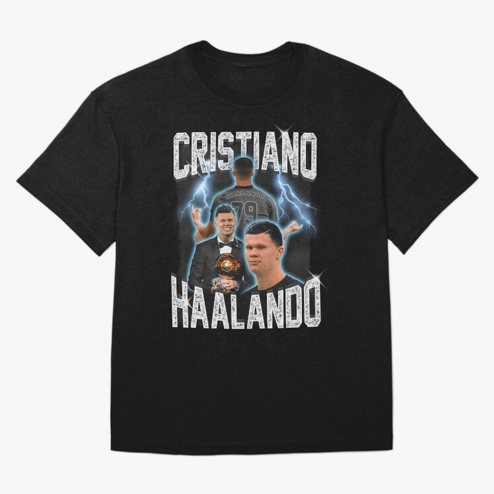 Cristiano Haalando Lightning Poster For Football Fans and Gift For Sports Lovers Oversized T-Shirt Showcase FIFA World Cup 2026 Spirit, with England, France and Netherlands, Cristiano Ronaldo, Football Festival Excitement, Trophy Ambitions, Country