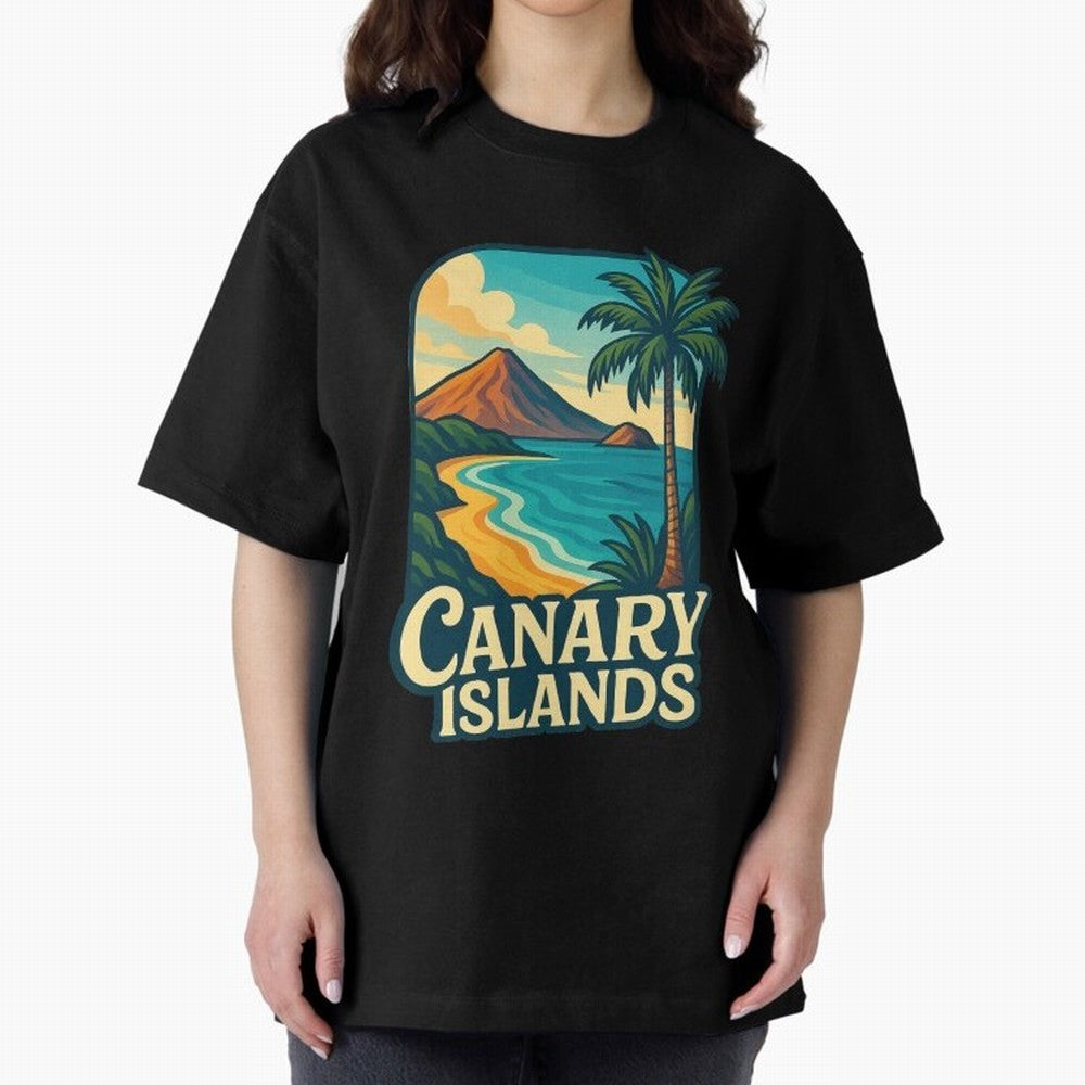 Tropical Shoreline of the Canary Islands Spain Oversized T-Shirt Treasure the FIFA World Cup 2026 Group Stage Journey through Neymar Highlights, Brazil Pride, Sports Nostalgia, International Competition, Famous Players and Unforgettable Victories;