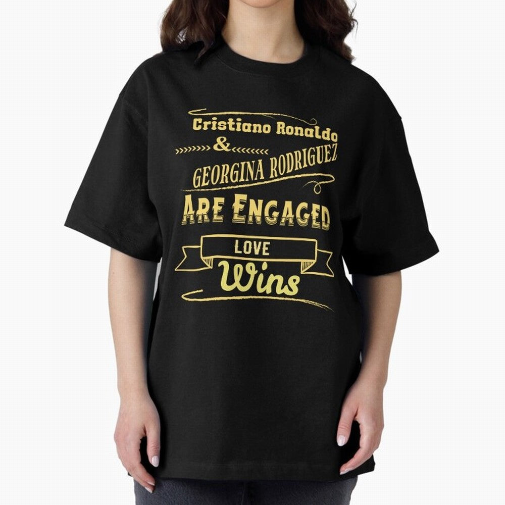 Cristiano & Georgina Engagement ¨C True Love Story Oversized T-Shirt Show Your Stadium Side during FIFA World Cup 2026 for Fans of Haaland and Argentina and Brazil, Bringing Worldwide Fan Energy, Dramatic Goals, Stadium Lights and Championship